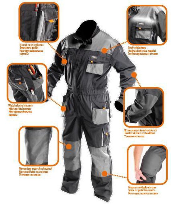 Neo Tools Overall L/54 Oxford Bescherming 35% Katoen-65% Polyester 267 Gr/m2 CE-EN340