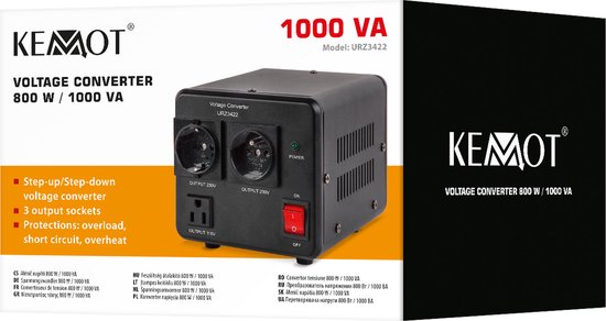 KEMOT - Serie - Omvormer - 800 W - 1000 VA - 115V <=> 230V