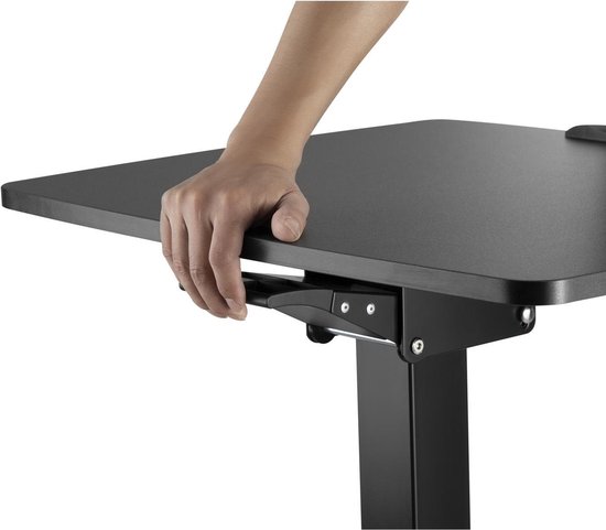 Maclean - Laptoptafel - Zit-sta bureau - laptoptandaard - In hoogte verstelbaar laptop bureau met wieltjes - verstelbaar tot max. 113cm 30 graden Kantelbaar Zwart