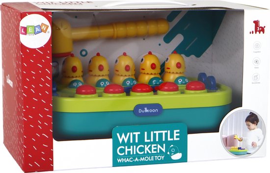 Whac-a-mole kinderspel - kippen thema - met hamer, verlichting & geluiden