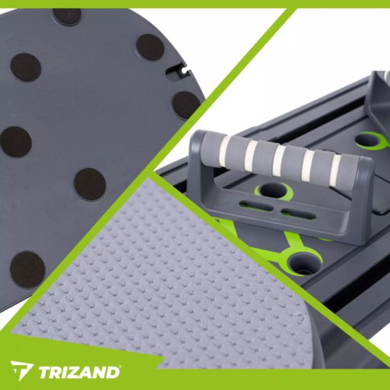 Trizand Pilatesboard 97 x 35 cm met handgrepen, buikrollers en weerstandstraining voor thuis
