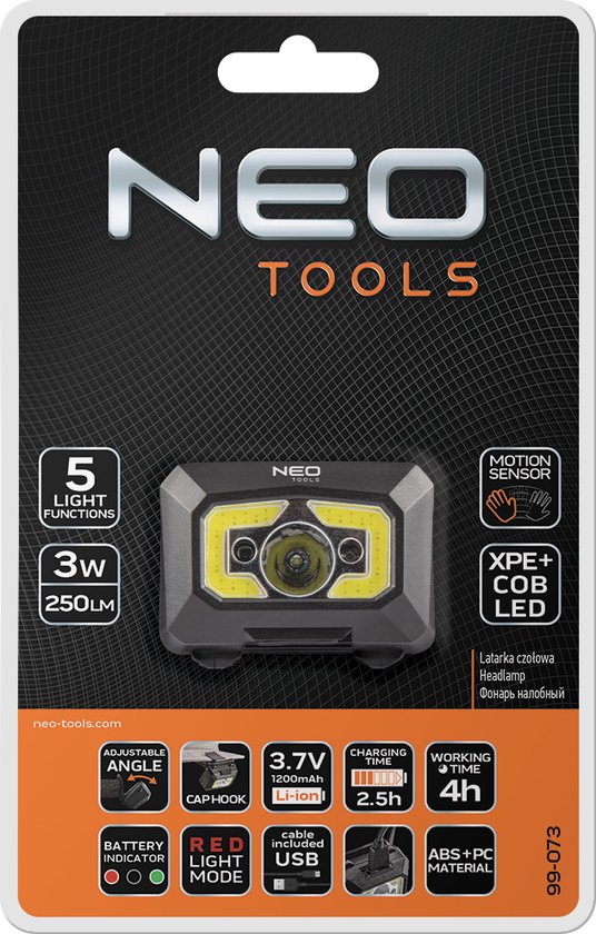 NEO 99-073 Hoofdlamp 250lm OSRAM COB + XPE LED