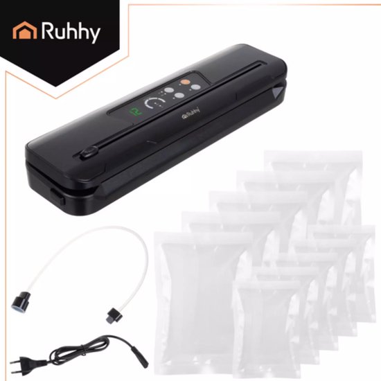 Ruhhy vacuummachine – 80 kPa sealer met snijder, 10 zakken en dry/wet-functie