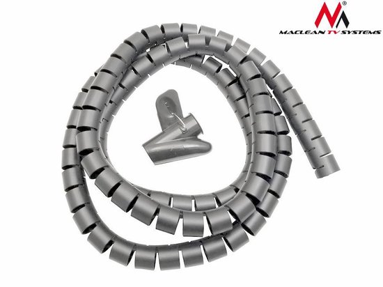 Kabelgeleider organizer voor kabels 25 mm x 2 m-kabels Maclean MCTV-676 S kleur grijs