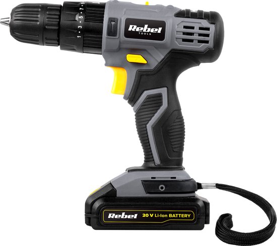 Rebel Tools - Accuboormachine - 20V 2A - Snelwissel Boorkop - Inclusief 13 Boorbits