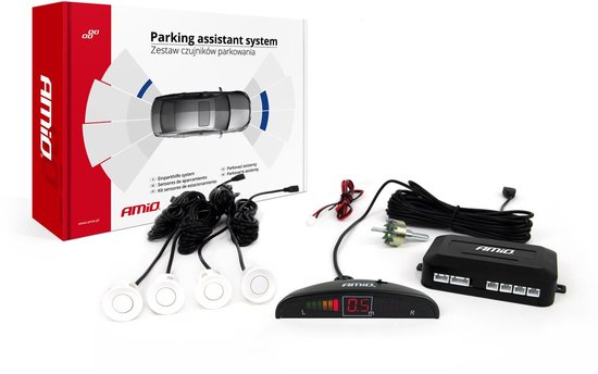 AMiO Parkeerhulpsysteem LED 4 sensor wit