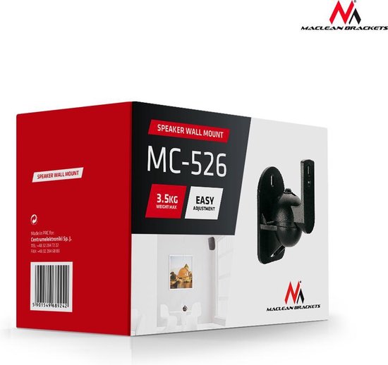Luidspreker muurbeugel (x2) Speakers houder Maclean MC-526
