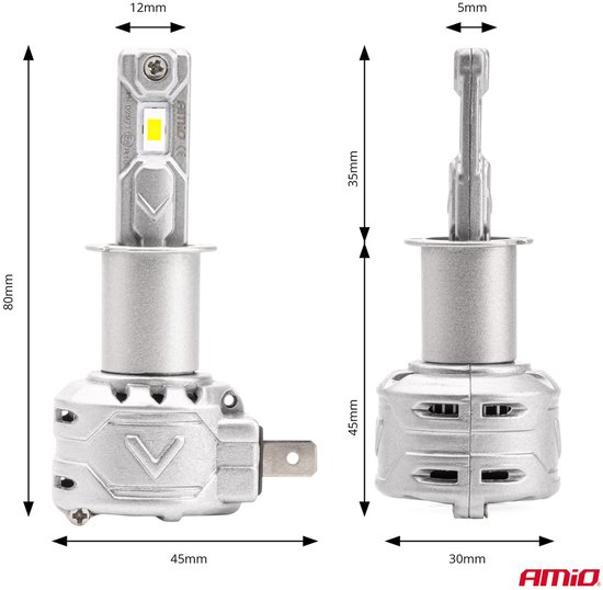 AMiO LED Koplampen X2-serie H3 Dimlichten Wit