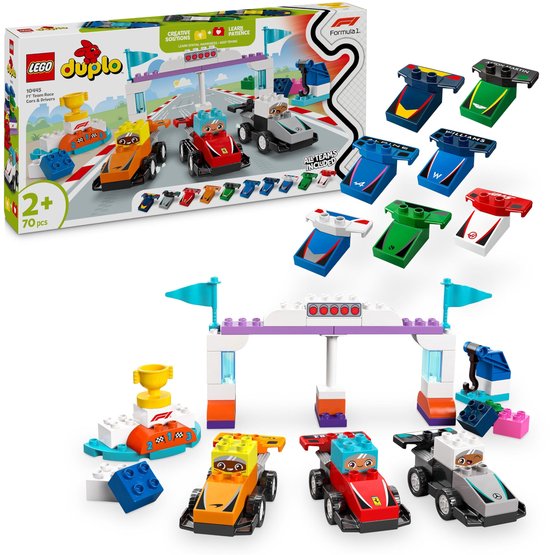 LEGO DUPLO Stad F1® team racewagens en coureurs - 10445