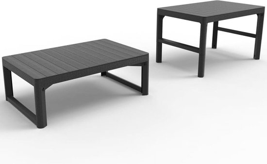 Allibert Lyon Verstelbare Tuintafel - 116x71,5x66/40 cm - Grafiet