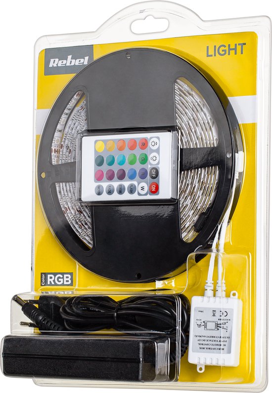 Rebel - Taśma LED 5m - RGB - 12V - 28W - Waterdicht