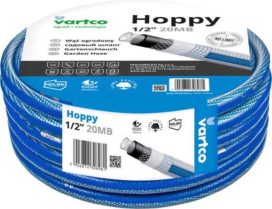 Vartco - 6-lagen tuinslang 3/4" 20m | Anti Twist tuinslang | Flexibele slang UV-bestendig 36 Bar