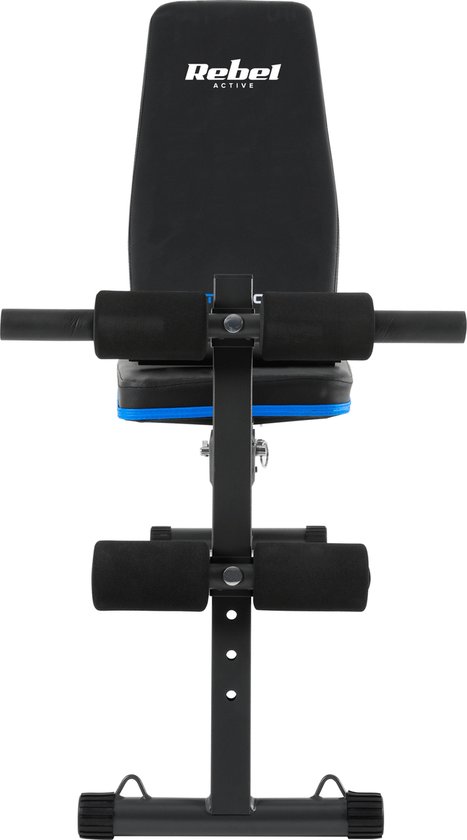 Rebel Active Schuine Trainingsbank met Beensteunen en Weerstandsbanden - Fitnessbank - Verstelbare Trainingsbank - Bench Press - Halterbank