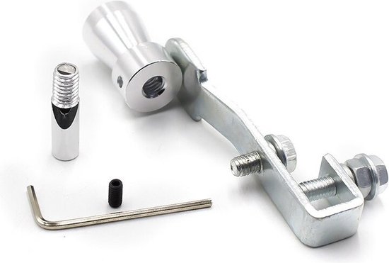 AMiO Universeel Turbofluitje Uitlaatpijp Zilver - Uitlaatfluitje Exhaust Whistle