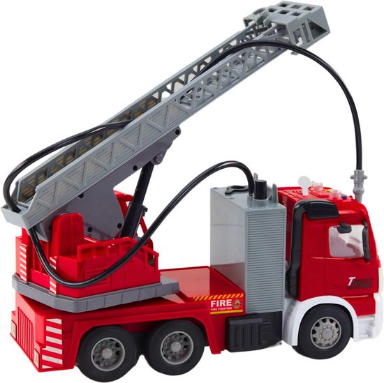 Interactieve Brandweerwagen met Uitschuifbare Ladder - Licht & Geluid - Kinderspeelgoed 3+