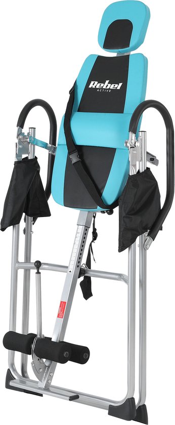 Rebel Active RBA-2009 opvouwbare inversietafel tot 130 Kg - inversiebank - verstelbaar 147 - 198 cm - zwaartekrachttrainer - rugtrainer