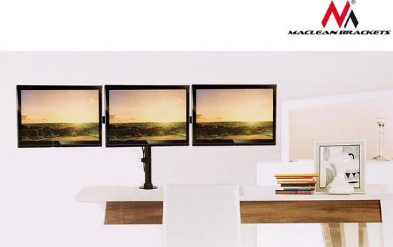 Maclean MC-691 3-voudige Monitorbeugel - monitorhouder 13"-27" 3x8kg VESA 75x75 100x100