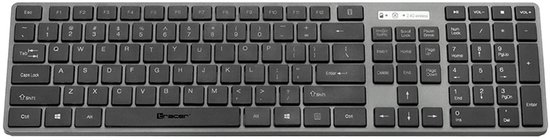 Tracer RF Nano Draadloos Toetsenbord en Stille Muis Set – QWERTY – 2.4 GHz – Slank Design – 10m Bereik – Zwart/Grijs