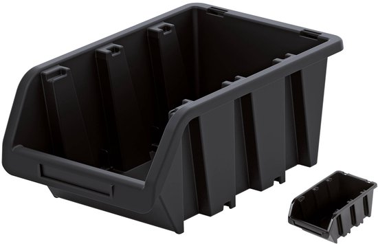 Kistenberg Stapelbak maat 1 - 115x80x60 mm - zwart