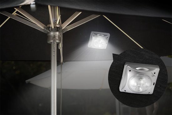Maclean MCE124 - Solar LED Paraplu Tuinverlichting - Koel Wit