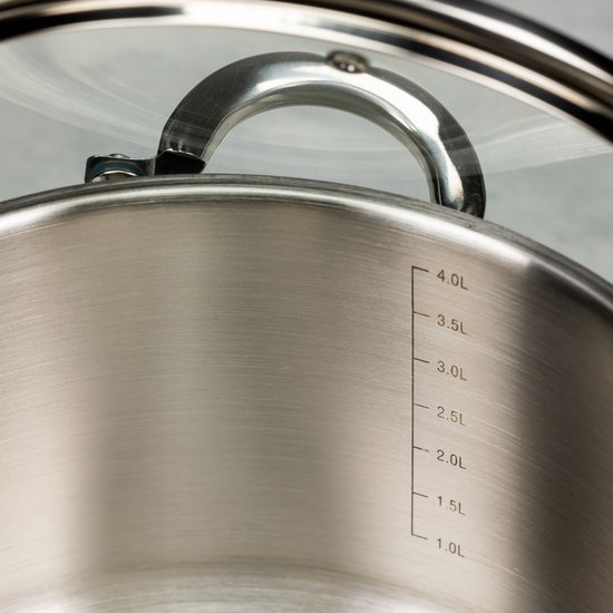 Klausberg 7163 - soeppan met deksel - 8,6L - Ø24 cm - RVS - inductie - alle warmtebronnen