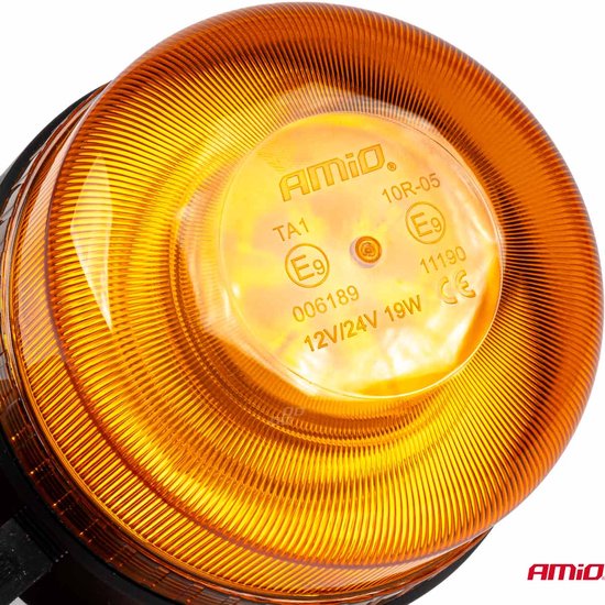 AMiO Oranje LED Batterij Zwaailicht Noodverlichting met Afstandsbediening en Magneet 36LED 12/24V Oplaadbaar