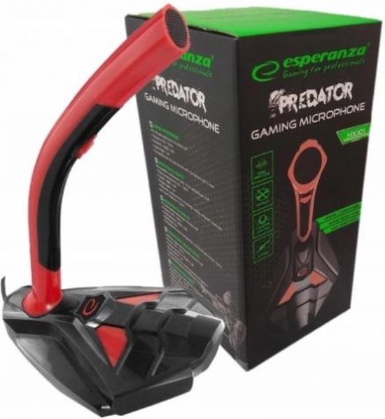 Esperanza Predator EGH101 Gaming Microfoon Zwart/Rood