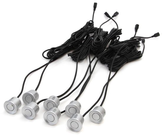 AMiO Parkeerhulpsysteem LED-GRAF 8 sensor zilver
