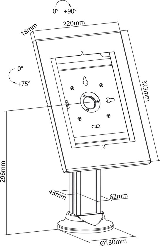 Maclean - Tablet Tafelbevestiging Anti-Diefstal Compatibel met 9.7"/10.2" - Wit
