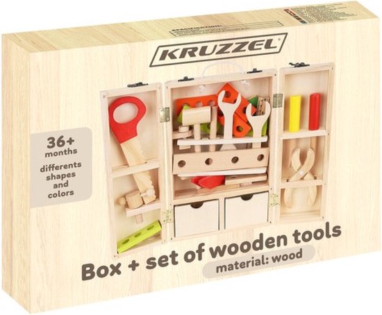 Ruhhy Houten Gereedschapskist Set voor Kinderen - Veilig en Educatief