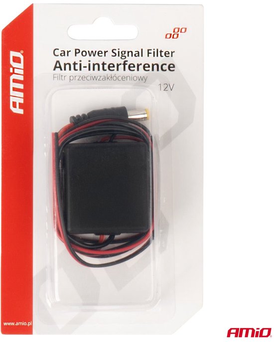 AMIO Car Power Signaal Filter met Plug 12V 24V - Anti Interferentie DC DC Converter Auto
