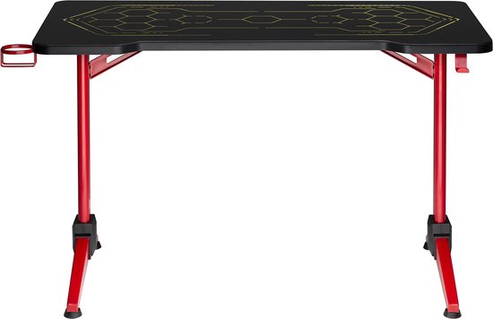 NanoRS - Gaming tafel met verstelbare RGB LED-achtergrondverlichting drank -hoofdtelefoon houder -  120cm