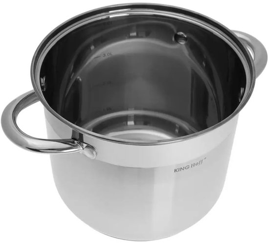 Kinghoff KH-4311 - Pannenset - 6 Delig - Roestvrij Staal - Inductie Geschikt