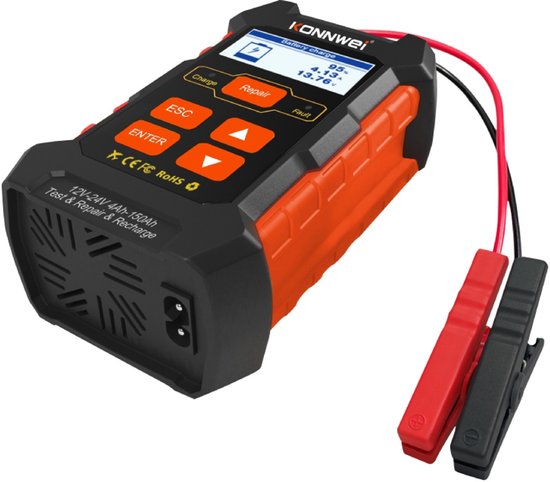 Accutester voor diverse Accu's - 12 en 24V - AGM, EFB, Gel en Lood - Zwart