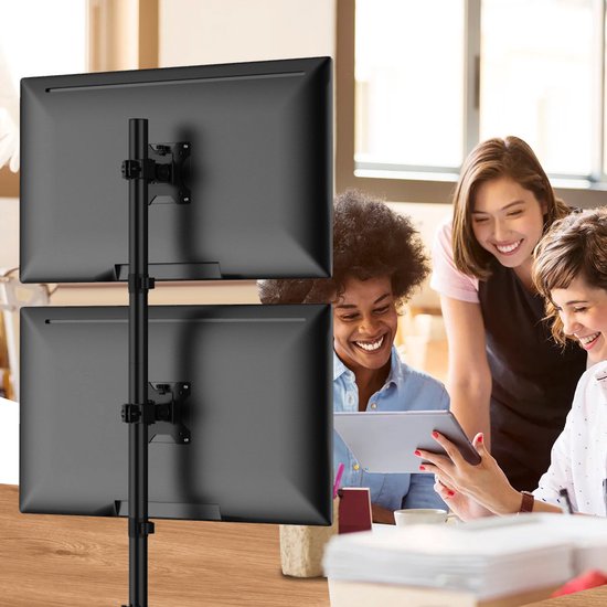 Maclean - Monitorbeugel - Monitorsteun voor 2 scherm - max VESA 100x100, 13-27", 9kg, MC-966
