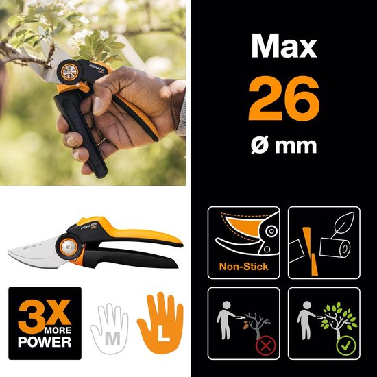 Fiskars Xseries Bypass Snoeischaar – Takkenschaar – Bypass mes - Ø 26 mm - L