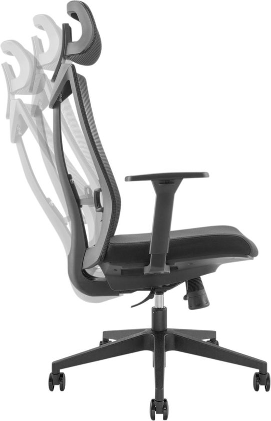 Ergo Office - Ergonomische Bureaustoel - Bureaustoel - Office Chair - hoogte verstelbare - Hoofdsteun - max. belasting 150 kg - Zwart