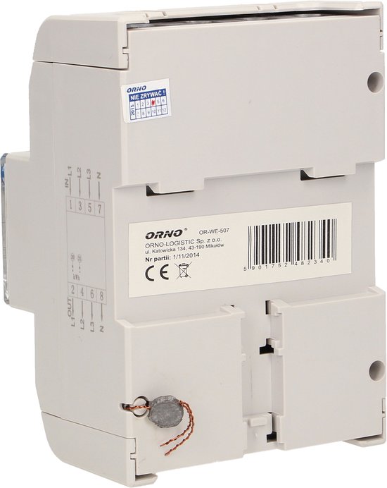 ORNO OR-WE-507, Elektronisch, Plug-in, Uitgangsvermogen, Wit, kWh, LCD