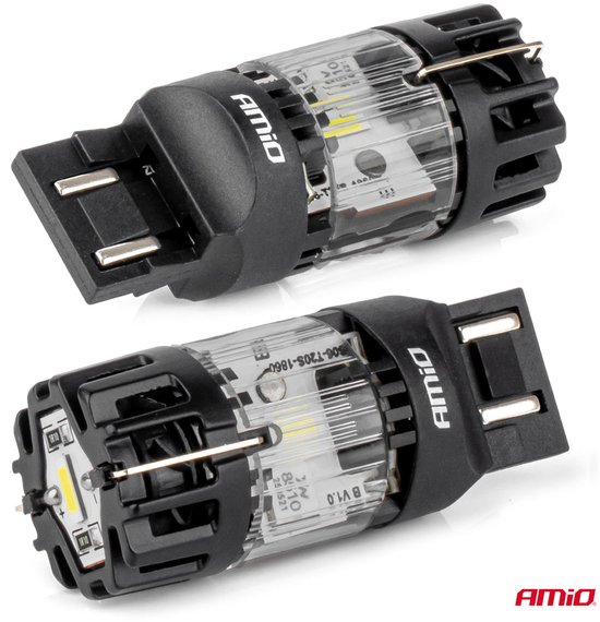 AMiO LED Lamp LumiTec T20D 7443 W21/5W 12V FULL CANBUS – Witte Dual-Filament LED Vervanger (1 stuk)