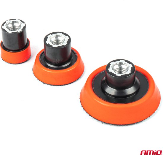 AMiO Auto Polijst Schijven Complete Set (15 stuks) Rood-Geel-Zwart