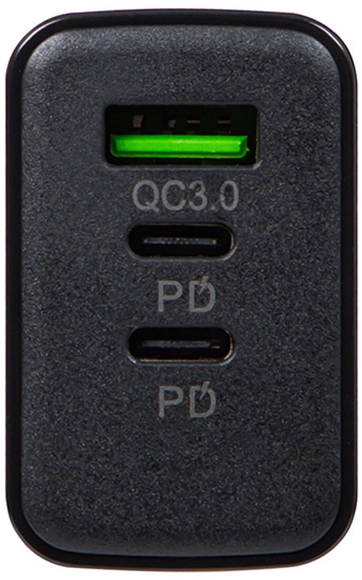 BLOW USB Lader 40W - Snellader met 2x USB-C & USB-A - PD & QC3.0 - Zwart