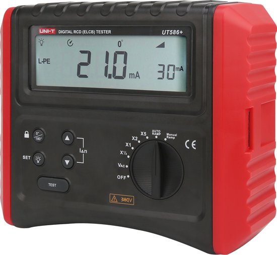 UNI-T UT586+ - Professionele Aardlekschakelaar Tester - Fasevolgorde - Loopimpedantie