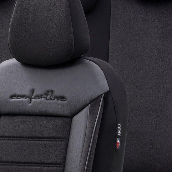 Otom Comfortline Stoelhoezenset - leer/textiel - 11-delig - zwart