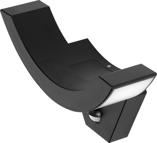 SPINEL LED Buitenlamp met Bewegingssensor – Tuinverlichting 4000K – Buitenverlichting met IP54 - Muurlamp 800lm – Wandlamp buiten IK10 - Zwart