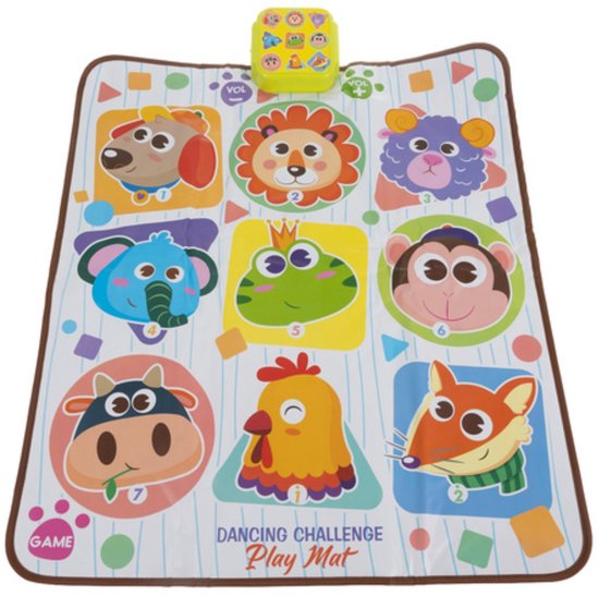 Kruzzel Interactieve dansmat 82 x 65 cm met muziek en dieren – educatieve speelmat voor peuters en kleuters
