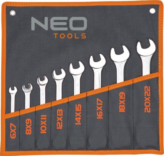 Neo Tools Steek/steeksleutelset 6-32mm 12dlg DIN 3110 CrV Staal TUV M+T