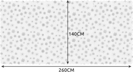 Ruhhy Kersttafelkleed 260x140cm - Elegant Wit met Zilveren Sneeuwvlokken