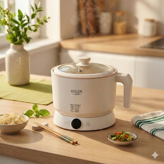 Multicooker 1L – Multifunctionele Elektrische Kookpot – 4 Standen – Adler AD6422