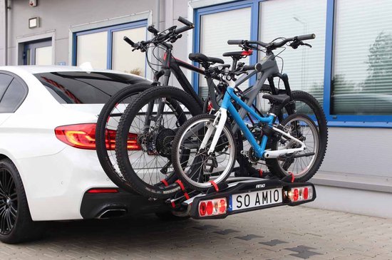 Fietsen drager - 3 fietsen - kantelbaar - 13 Polig stekker - Trekaak fietsendrager
