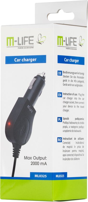 M-LIFE Serie - Autolader voor Navigatie - DC 1,4/3,5 mm - 2000 mA